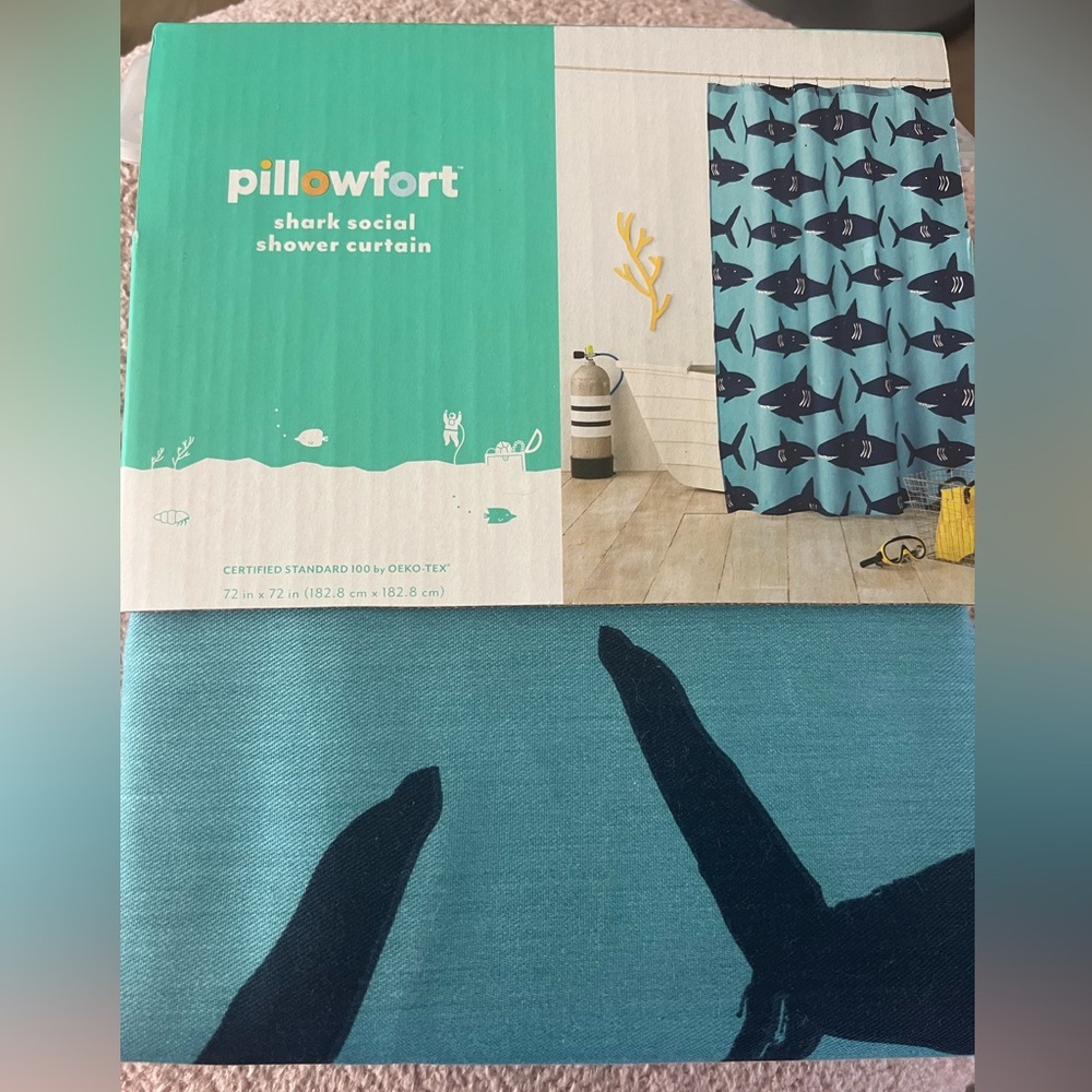 Target Shark Pattern Shower Curtain